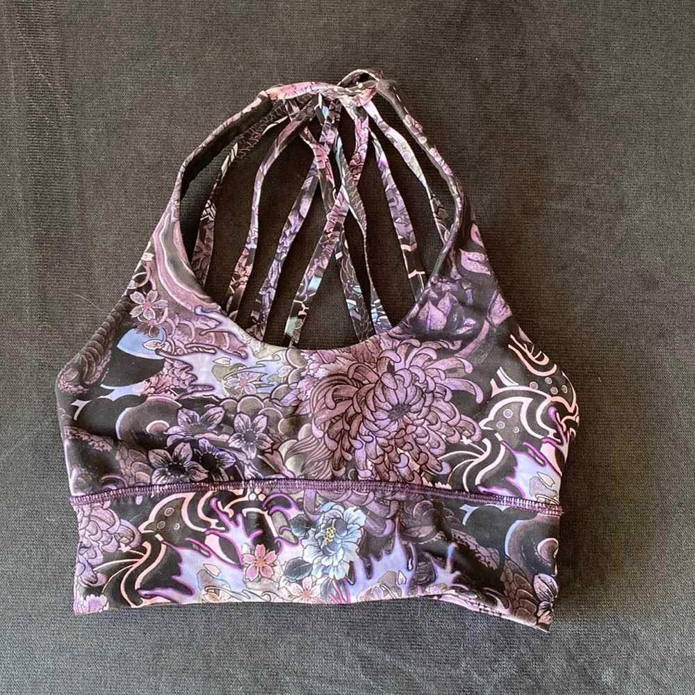 Luli lemon Floral Longline Energy Bra